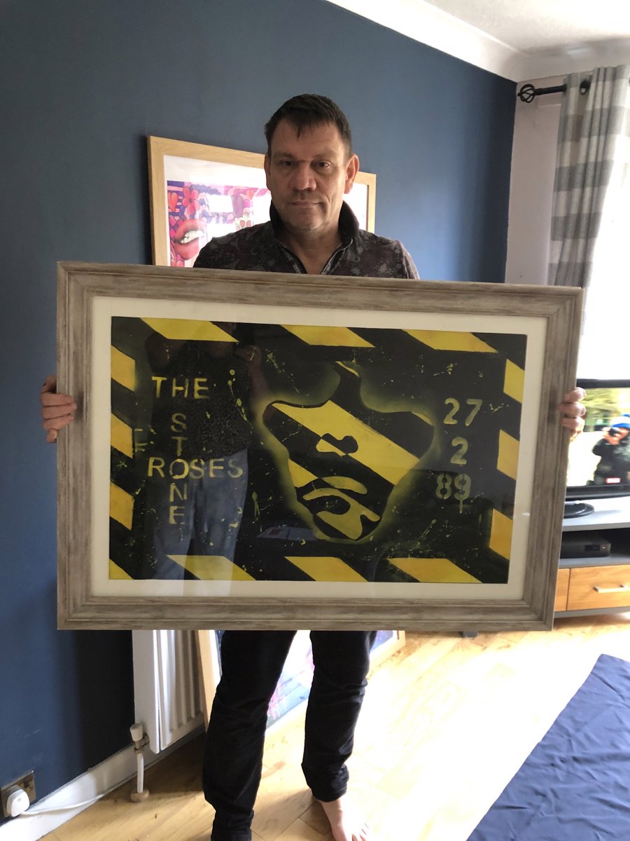 JanetHalmshaw's tweet photo. Ian Brown painting depicting the date the Stone Roses played the iconic Hacienda club. #hacienda @hacienda #nft #anime #vinyl #infie #stoneroses #ianbrown #art #graffiti #painting #britpop #rock #fac51 #factoryrecords #Manchester https://t.co/Z5x8waZRnK