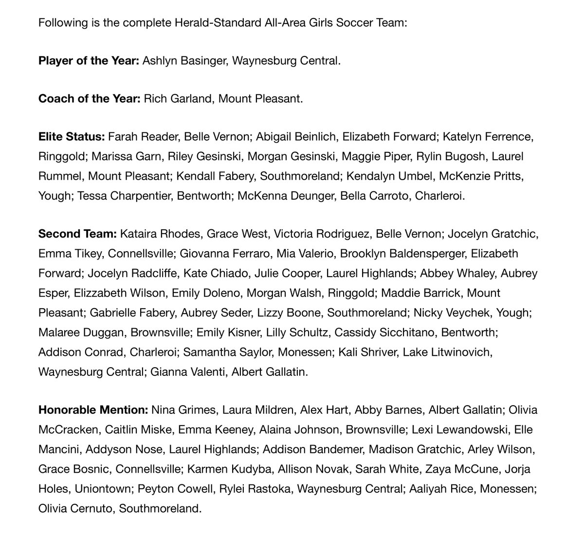 Congratulations to our 2022 Herald-Standard "ELITE" Status Selections <a href="/bella_carroto/">Bella Carroto</a> &amp; <a href="/McKenna_DeUnger/">McKenna DeUnger</a>. And 2nd Team Selection <a href="/AddisonConrad3/">Adds</a>!!! Thank You <a href="/rvburch/">Rob Burchianti</a> <a href="/HSSports01/">HS Sports</a> <a href="/CharleroiSD/">Charleroi SD</a> @athletics_sd