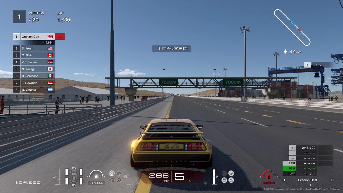 Nerdy_Graham's tweet photo. Trying to get this Delorian to 288mph
#GT7 https://t.co/SDLcKFsCNe