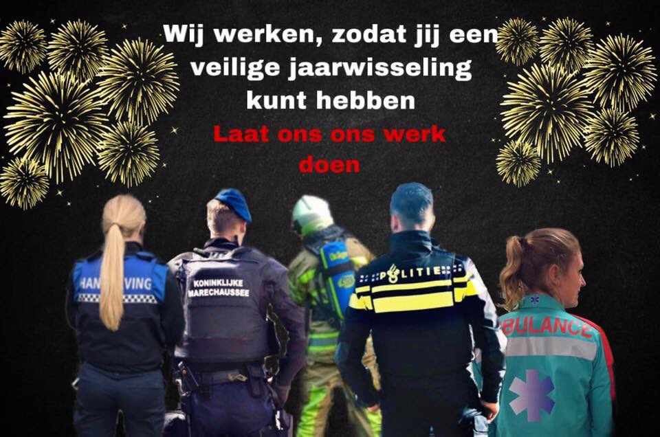 Fijne jaarwisseling allemaal, houdt rekening met de dieren en handen af van de hulpverleners!