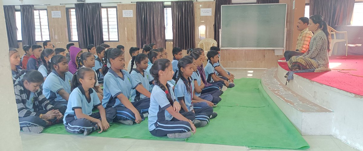 Mindfulness training in Manibai Gujarati High school, Amravati, Maharashtra, India.