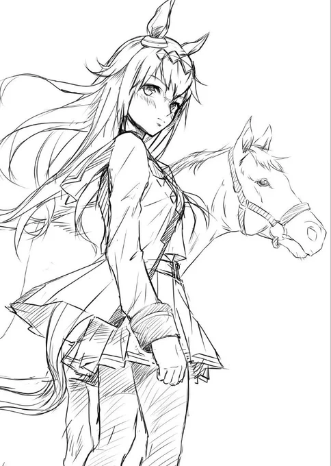 みなさん、あけおめです!今年も変わらずヨロシクです!
とりあえずまた下描きから。再び「ウマ娘と史実馬」コラボ絵を描いていきます!
#ウマ娘プリティダービー #オグリキャップ 
