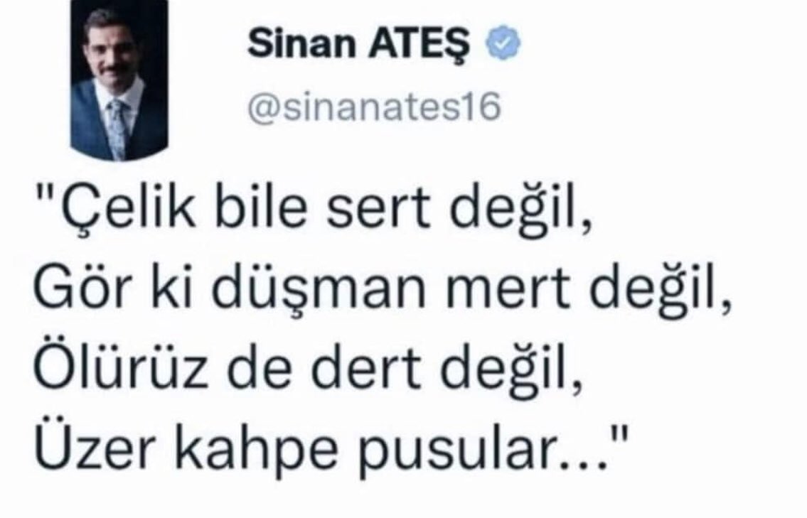 onurrbeeeyy's tweet photo. Kahpe pusular üzdü bizi 
Rabbim cennetinde buluşturan inşallah, Muhsin başkana selam söyle...
  #sinanates https://t.co/mD9WaqkQw9