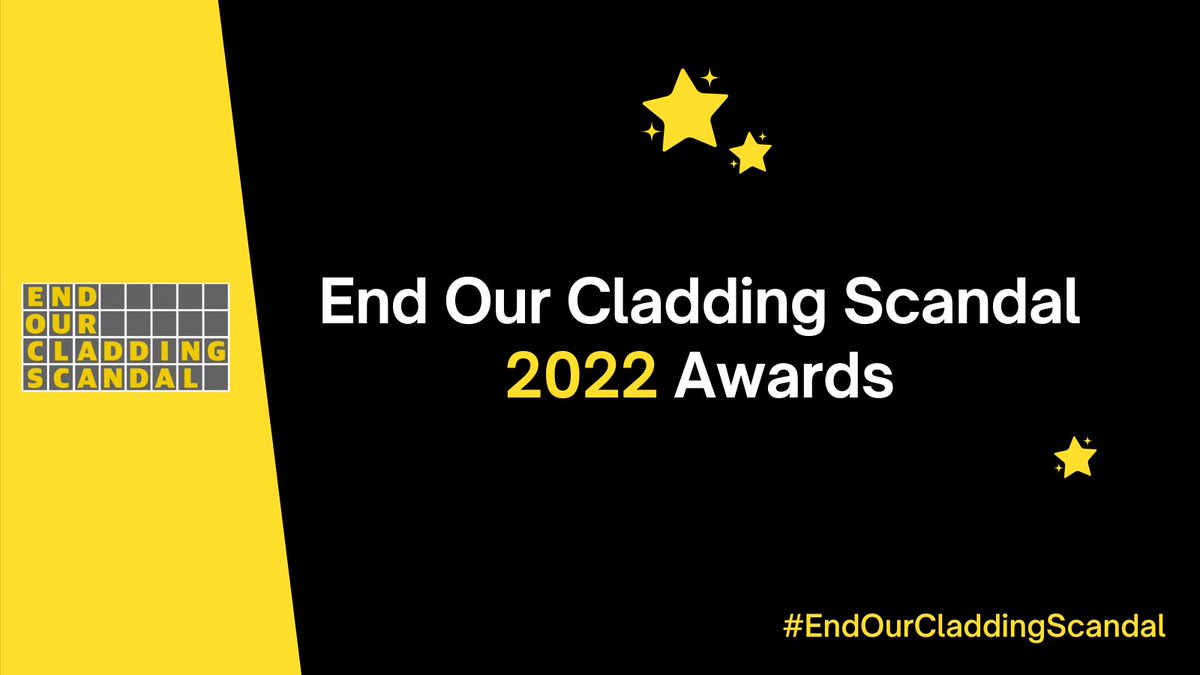EOCS_Official's tweet photo. 🎉 We wish all Cladiators a Happy New Year when it comes, and better times ahead in 2023.

🏆 Tomorrow we will be taking a look back on 2022 with the #EndOurCladdingScandal Awards.

From the Building Safety Fake News of the Year to the Hero of the Year, and everything in between. https://t.co/42OoiG9NnQ