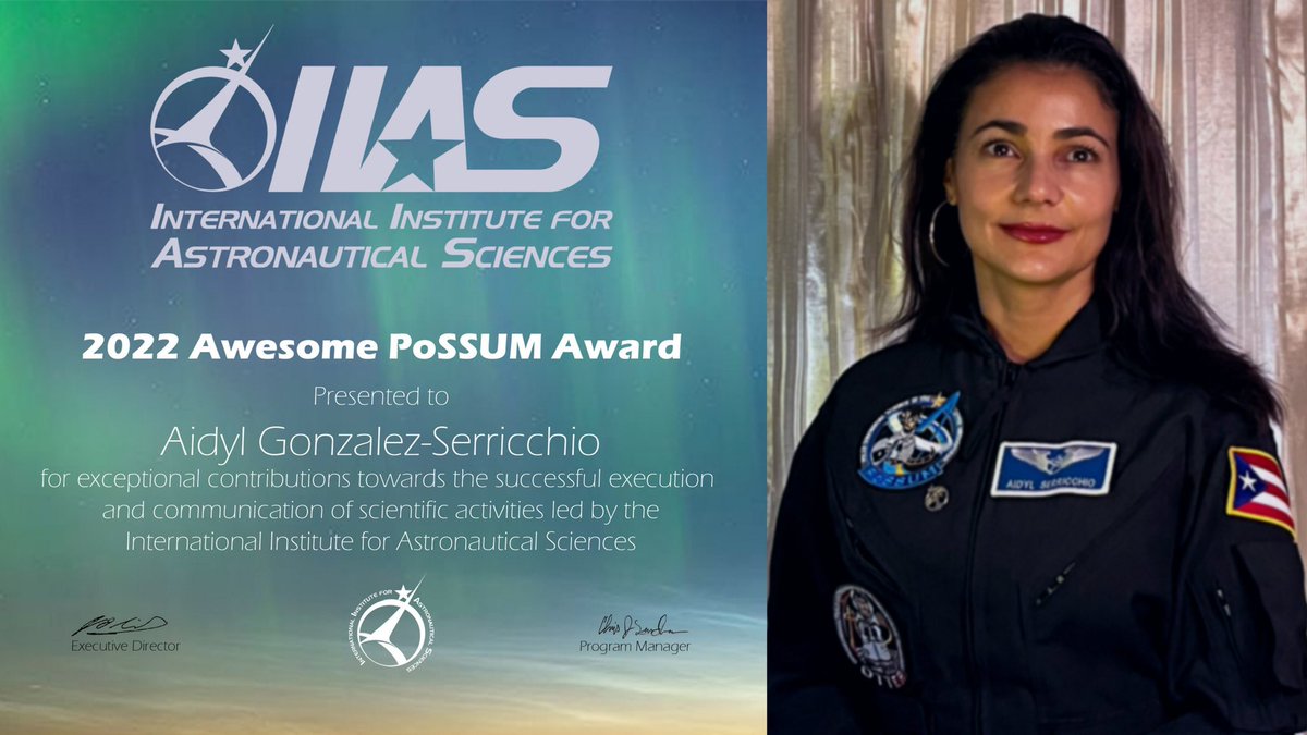 IIAS_NLC's tweet photo. It has our complete privilege to announce our 2022 Awesome PoSSUM: @aidylsofia!

STEAM education, Research, Equity, and Justice exemplify @aidylsofia (aka Dr. G), who believes that everyone has a place in space exploration to better our home, Earth. https://t.co/T10Je9SkBM