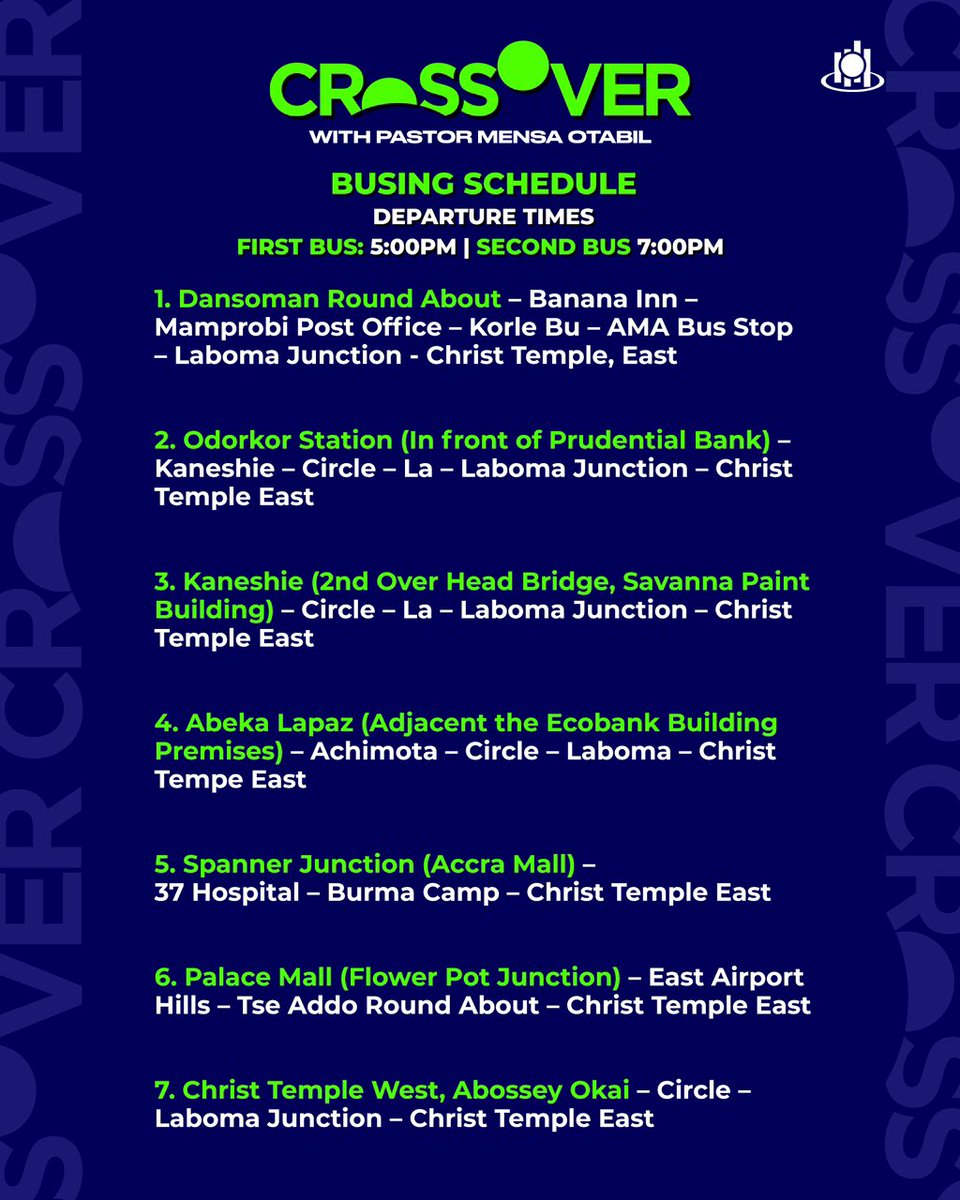 waveleron's tweet photo. Kindly check up our Bus Schedules this evening, don’t be left home today just join us and let’s #CrossoverWithOtabil https://t.co/NjAMXER2hw