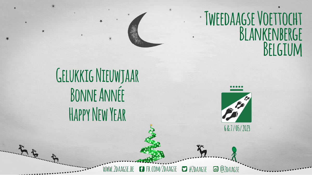 2daagse's tweet photo. Gelukkig // Bonne // Happy 2023!!!

Hou alvast onze site in de gaten. Binnenkort alle info ivm de enige echte Tweedaagse Voettocht in Blankenberge editie 2023.

https://t.co/GcA1Ihp79V https://t.co/0JaFl3ViCB