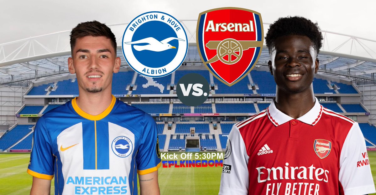 EPLKingdom's tweet photo. ⚽️ Brighton vs Arsenal
🏟️ Amex Stadium
🕠 KO: 5:30pm (GMT)
📺 Sky Sports

-Brighton have only lost 2 of their last 11 home PL matches this season. 

-Arsenal have won just 1 of their last 5 away matches against Brighton.

#BHAARS #BHAFC #AFC https://t.co/4JdFS2tS5r