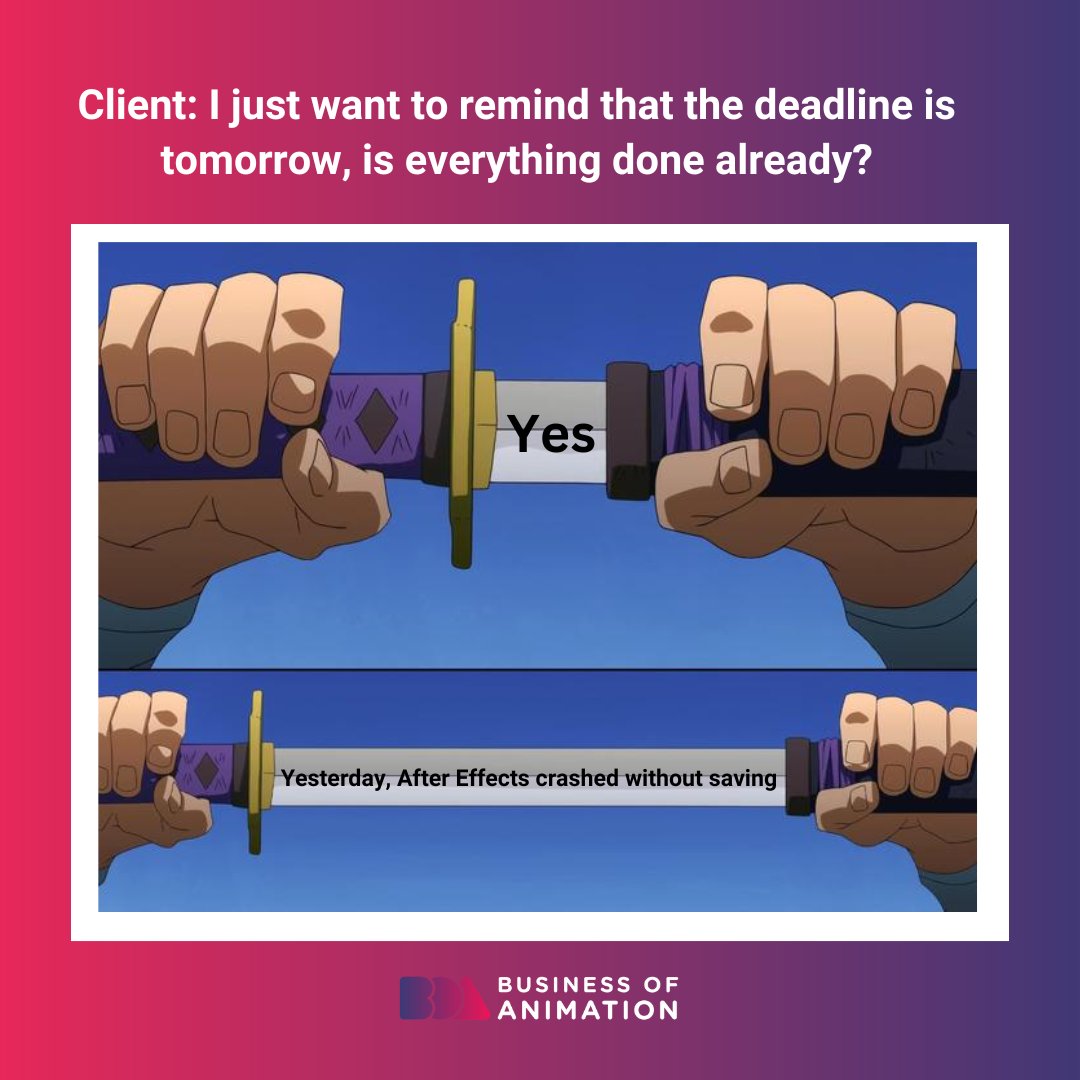 animationbiz's tweet photo. And that's... out of my control π₯²
Want to Grow Your Freelance Animation Career or Studio? Link in bio.
#AnimatorMemes
#3DAnimation #AnimationMeme #AnimationMemes #AnimatedMeme #AnimatedMeme #AnimatorMeme #AnimationMemes #AnimationDesignMeme #AnimationDesignMemes #FunnyAnimation https://t.co/Id2zn2b3jL