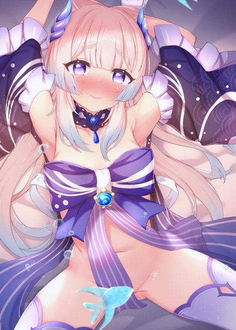 祝大家新年快樂~  2023年1月的另一隻角色是心海喔❥(^_-)
來年也請各位多多來看色圖w
繪師:@GMKJ17 