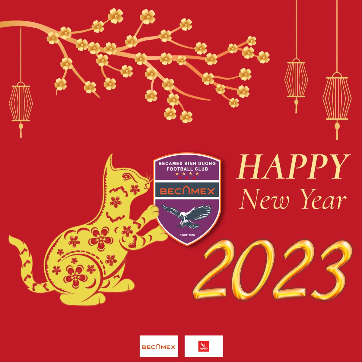 BecamexHCMCFC's tweet photo. Hᴀᴘᴘʏ Nᴇᴡ Yᴇᴀʀ ➋⓿��➌

#BecamexBinhDuongFC 
#BecamexIDCVietnam
#Kamito 
#HappyNewYear2023 https://t.co/po1pa4BwCH