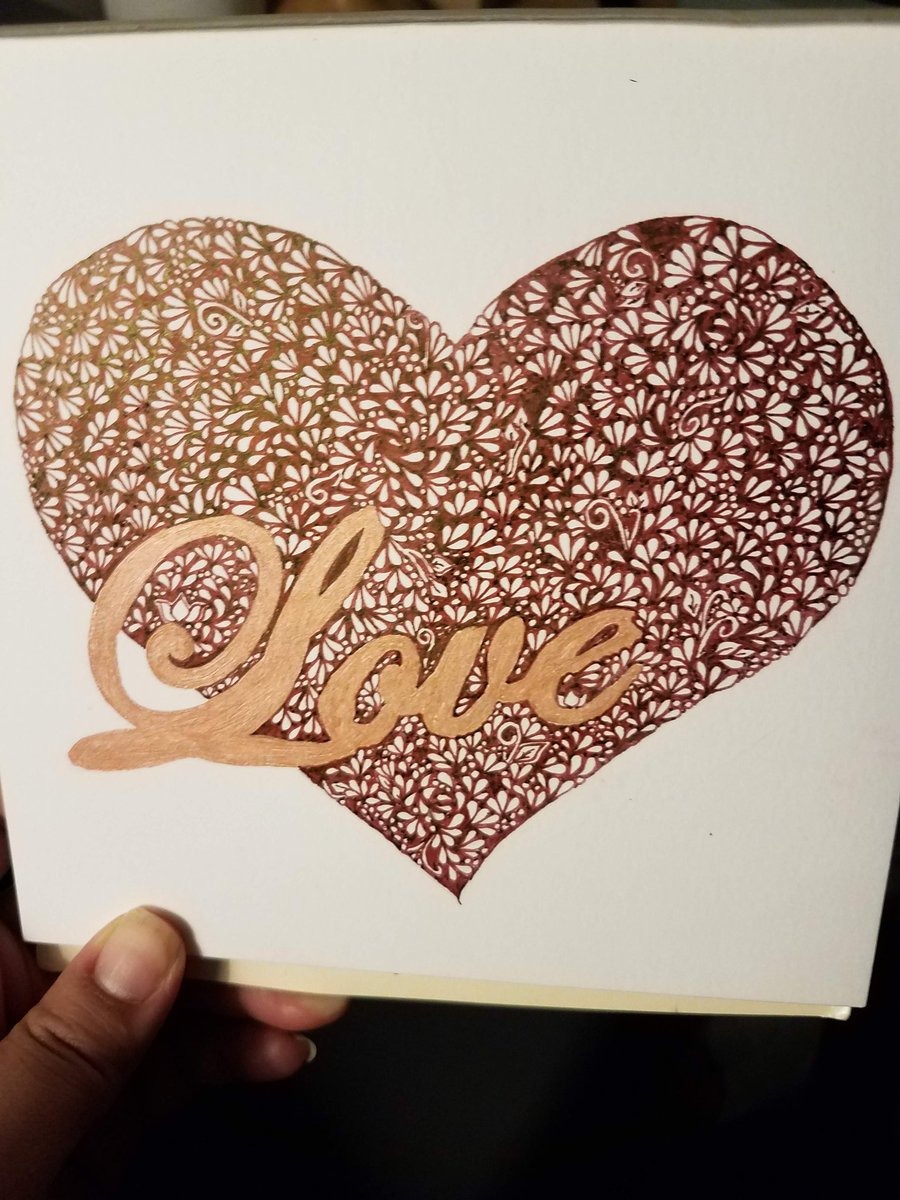 Taking commissions for a hand drawn zentangle heart with your choice of word/name in the colors of your choice $35 shipped in US ($45 international) 
Would make a sweet Valentine's day gift! 😉❤️