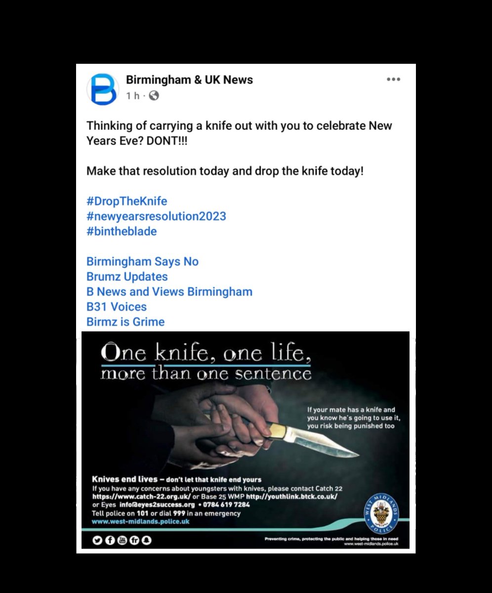 Brumz Updates (@updates_brumz) on Twitter photo 👏👏👏
<a href="/BirminghamNo/">Birmingham Says No to Knife Crime/Youth Violence</a> <a href="/BNEWSandVIEWS/">B NEWS & VIEWS</a> <a href="/B31Voices/">B31 Voices</a> <a href="/Birmzisgrime_/">Birmz is Grime</a>
#DropTheKnife #KnivesDownGlovesUp #OnlyPussiesCarryKnives 👏👏👏
<a href="/BirminghamNo/">Birmingham Says No to Knife Crime/Youth Violence</a> <a href="/BNEWSandVIEWS/">B NEWS & VIEWS</a> <a href="/B31Voices/">B31 Voices</a> <a href="/Birmzisgrime_/">Birmz is Grime</a>
#DropTheKnife #KnivesDownGlovesUp #OnlyPussiesCarryKnives
