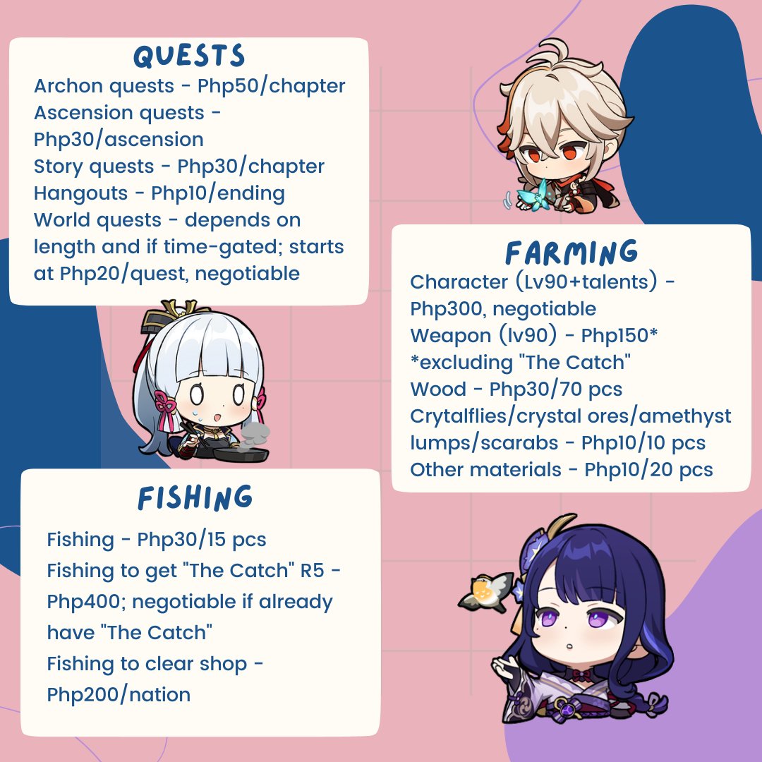 0rinyl's tweet photo. Hi hello promoting our genshin piloting services! Feel free to DM me here or on Discord if you want to avail ehe https://t.co/8jQ2qLanIc