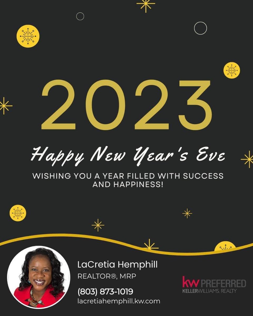 EliteRealtor803's tweet photo. Happy New Year's Eve! 🎉 Let's cheers to the new year. 🥂🍾🥂 Wishing you a year filled with success and happiness! 💜 What are you looking forward to in the new year?

#newyear #newyearseve #resolution #happynewyear #newyearsresolution https://t.co/gsF1tdytmZ