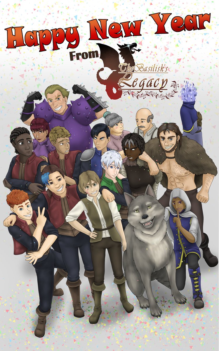 sculptingpug's tweet photo. Happy New Year from the cast of The Basilisk's Legacy!

And an announcement too: The Basilisk's Legacy will be releasing mid 2023! https://t.co/CmeOShaJBg