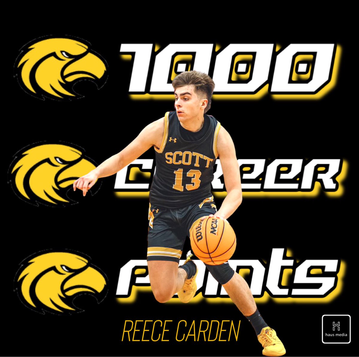 haus_media's tweet photo. Congrats to Scott High’s @Reece_Carden on scoring his 1,000th Career Point. Huge Accomplishment. 💪🏽🏀 #WVPrepBB #hausmedia https://t.co/ffNU55bHQt