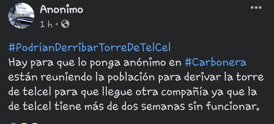 GinaTalip's tweet photo. @Telcel @ServicioTelcel habitantes de "La Carbonera" en la Laguna Madre, San Fernando, Tamaulipas SIN SEÑAL, planean derribar torre de Telcel... información de medios locales https://t.co/V8tS3PBlUx