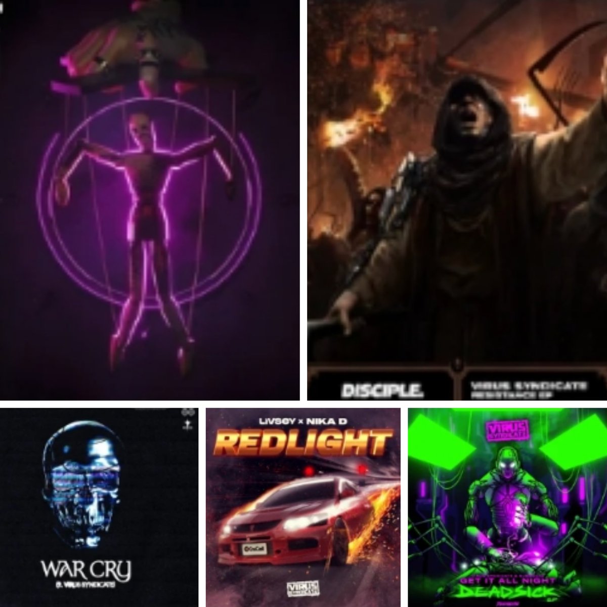 remind <a href="/virus_syndicate/">Virus Syndicate #SICKGANG 🤮</a> 2022
aka <a href="/NikaD99/">Nika D (Virus Syndicate)</a>, <a href="/JSD_MCR/">JSD</a>

1) Who's In Charge <a href="/SippyAu/">Sippy 😈</a> 

2) Resistance EP <a href="/graphytmusic/">Graphyt</a>, <a href="/ecrazemusic/">ECRAZEMUSIC</a>, @OfficialAceAura, <a href="/whalesfm/">WHALES</a>, <a href="/HairitageMusic/">HAIRITAGE</a>

3) War Cry <a href="/NAZAARMUSIC/">NAZAAR</a> 

4) Redlight 

5) DEADSICK <a href="/dirtmonkeymusic/">DIRT MONKEY</a>, <a href="/subdocta/">SubDocta</a>, <a href="/lojmusic/">L*o*J</a>, <a href="/twerlbeats/">TWERL</a>