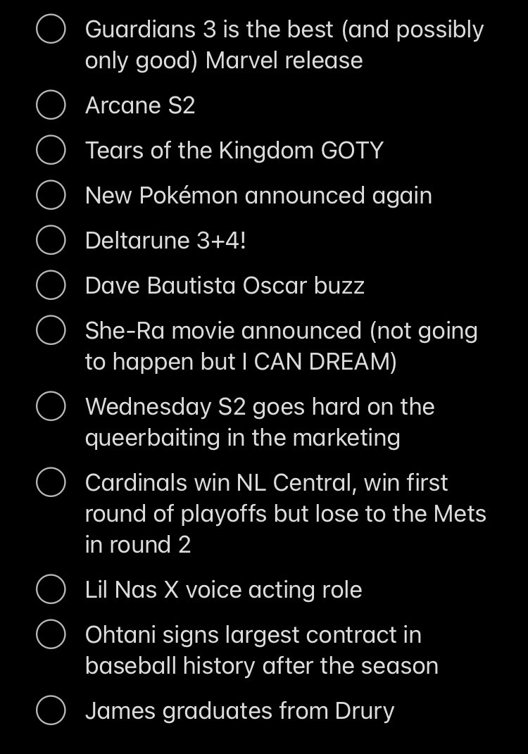 Okay let’s go 2023 predictions