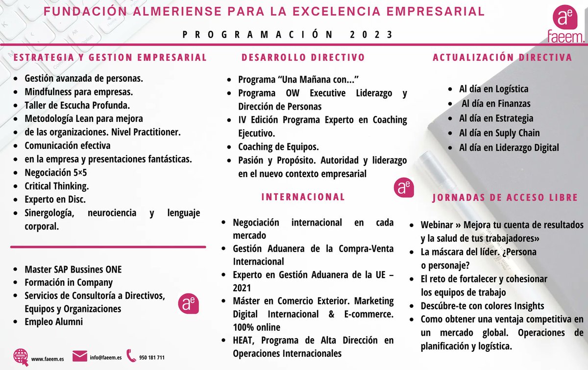 FaeemAlmeria's tweet photo. 𝐂𝐨𝐧𝐨𝐜𝐞 𝐭𝐨𝐝𝐚 𝐥𝐚 𝐩𝐫𝐨𝐠𝐫𝐚𝐦𝐚𝐜𝐢𝐨́𝐧 𝐝𝐞 𝐟𝐨𝐫𝐦𝐚𝐜𝐢𝐨́𝐧 𝐩𝐚𝐫𝐚 𝐝𝐢𝐫𝐞𝐜𝐭𝐢𝐯𝐨𝐬 𝐲 𝐩𝐫𝐨𝐟𝐞𝐬𝐢𝐨𝐧𝐚𝐥𝐞𝐬 𝐩𝐚𝐫𝐚 𝟐𝟎𝟐𝟑 impartida por reconocidos expertos. 
¿ Cuál eliges?  + Info  en https://t.co/FmYtHhXOcs  
#formaciondirectiva #excelencia https://t.co/XO02GeLVbR