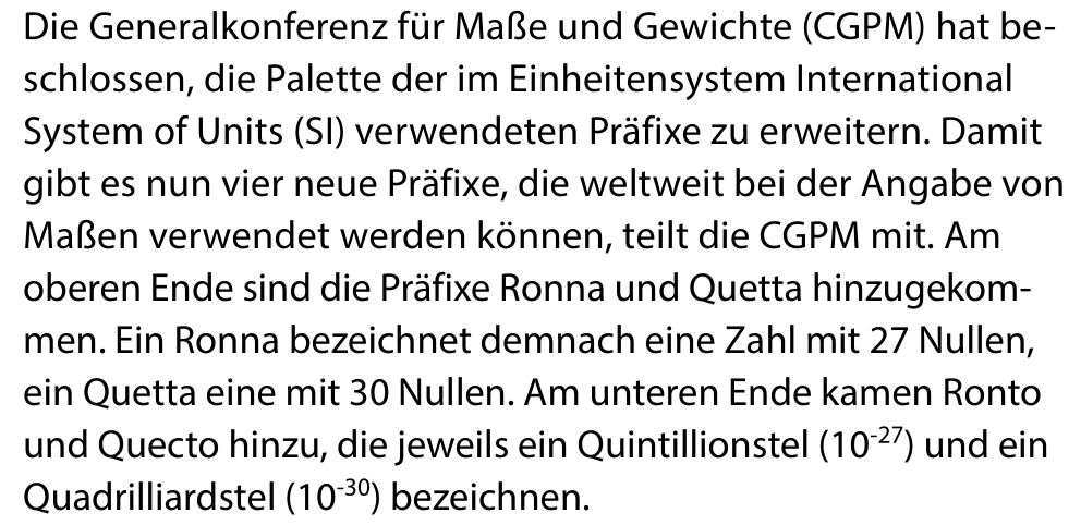 feinkostuhu's tweet photo. Zum Abschluss ein paar gute Nachrichten. Wir begrüßen
#Ronna
#Quetta
#Ronto
und
#Quecto
in der Familie der Dezimalpräfixe. Gratulation!
Guten Rutsch. https://t.co/KeCxhZJID9