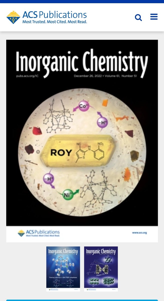 Pragati Pandey (@pragatiiitk) on Twitter photo Ohh in holiday season we missed this but here we go with last but not the least cover art contribution from <a href="/SchelterGroup/">SchelterGroup</a> for the last issue of the year 2022 <a href="/InorgChem/">Inorganic Chemistry</a> congratulations <a href="/thegeekychemist/">Amit Kumar</a> for nice polymorphic cover art on ROY!
Wish you all a very happy new year! Ohh in holiday season we missed this but here we go with last but not the least cover art contribution from <a href="/SchelterGroup/">SchelterGroup</a> for the last issue of the year 2022 <a href="/InorgChem/">Inorganic Chemistry</a> congratulations <a href="/thegeekychemist/">Amit Kumar</a> for nice polymorphic cover art on ROY!
Wish you all a very happy new year!