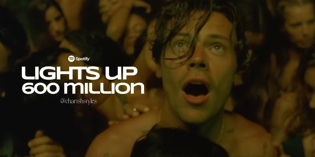 chartshstyles's tweet image. “Lights Up” has now surpassed 600 million streams on Spotify. It’s his 7th song to achieve this.