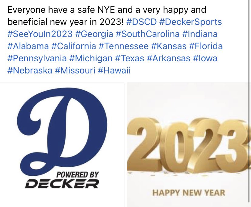 Here is to 2023! #DSCD #DeckerSports