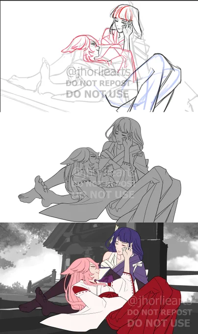 Art in progress #GenshinImpact #RaidenShogun #FanArtContest 