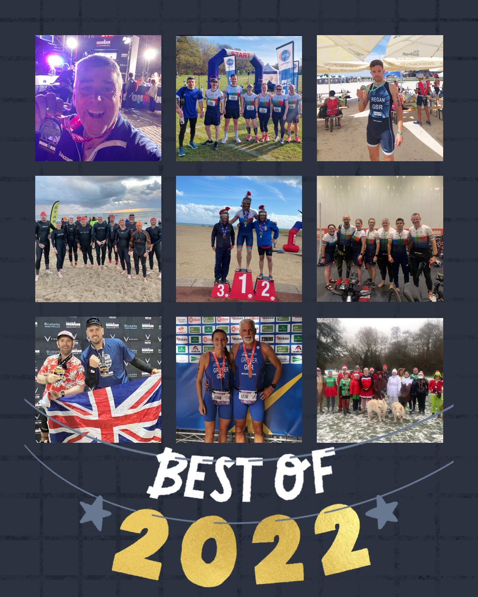 Dacorumtri's tweet photo. What an amazing 2022! Lots of PB’s &amp; new challenges completed. From age group world championships to Ironman events. Most of all having lots of fun whilst training &amp; achieving those goals along the way! We are excited for many more adventures in 2023 Happy New Year🎉  #triathlon https://t.co/idAySpZJZX