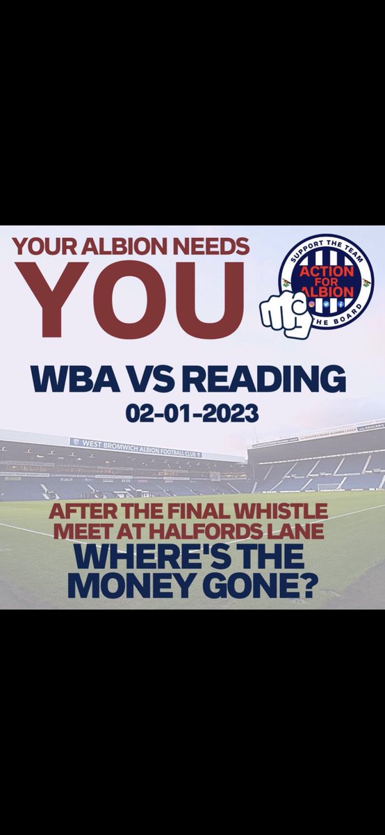 Albion_IST's tweet image. Right folks. We listened and the majority of folks back a Halfords lane protest. By the Glass Doors. Let’s share it far and wide. #AftertheGameItsHalfordsLane
#BeThereIfYouCare