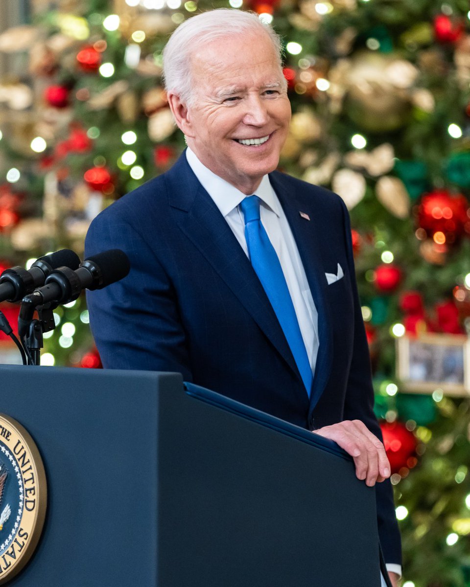 JoeBiden's tweet photo. We’ve got more work to do, but this year, we signed historic legislation to lower costs for working families and seniors, help keep our communities safe from gun violence, and create good-paying jobs across the country.

I look forward to more progress in the new year. https://t.co/J8lOyQdV1d