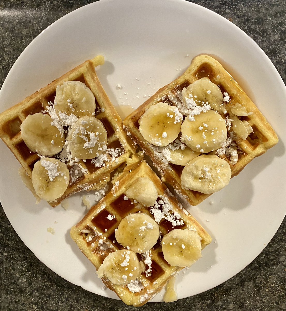 kenkirkley's tweet photo. Nothing like cooking your own food. Banana waffles for the win. https://t.co/4Kops11oSj