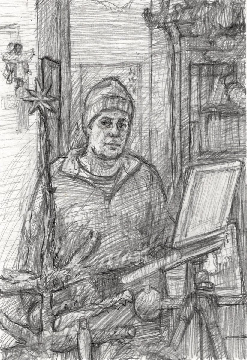 31-12-22 self portrait with hat. Happy new year!