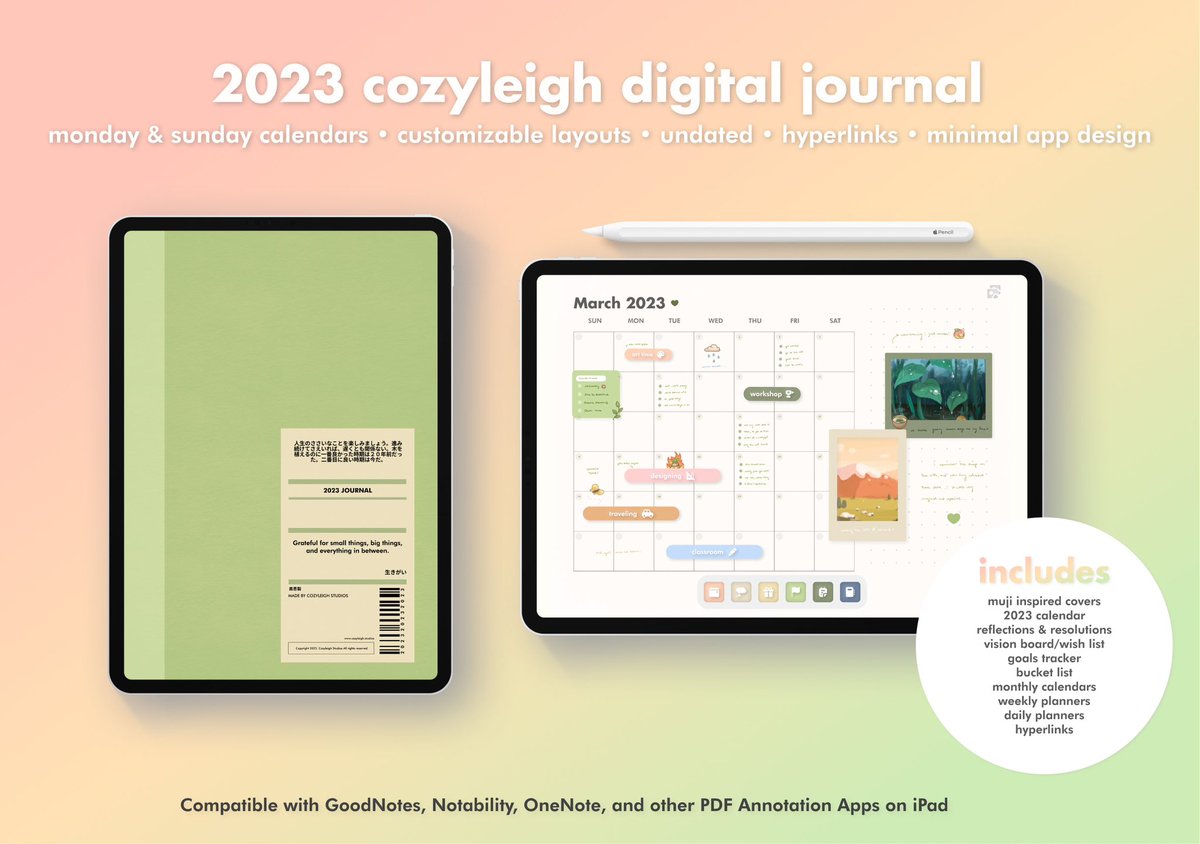 JUST RELEASED: Shop 2023 Cozyleigh Digital Journal! cozyleigh.studio
Orders $75 or more can use code "HAPPYNEWYEAR" for 10% off their order until January 13.

Happy New Year!