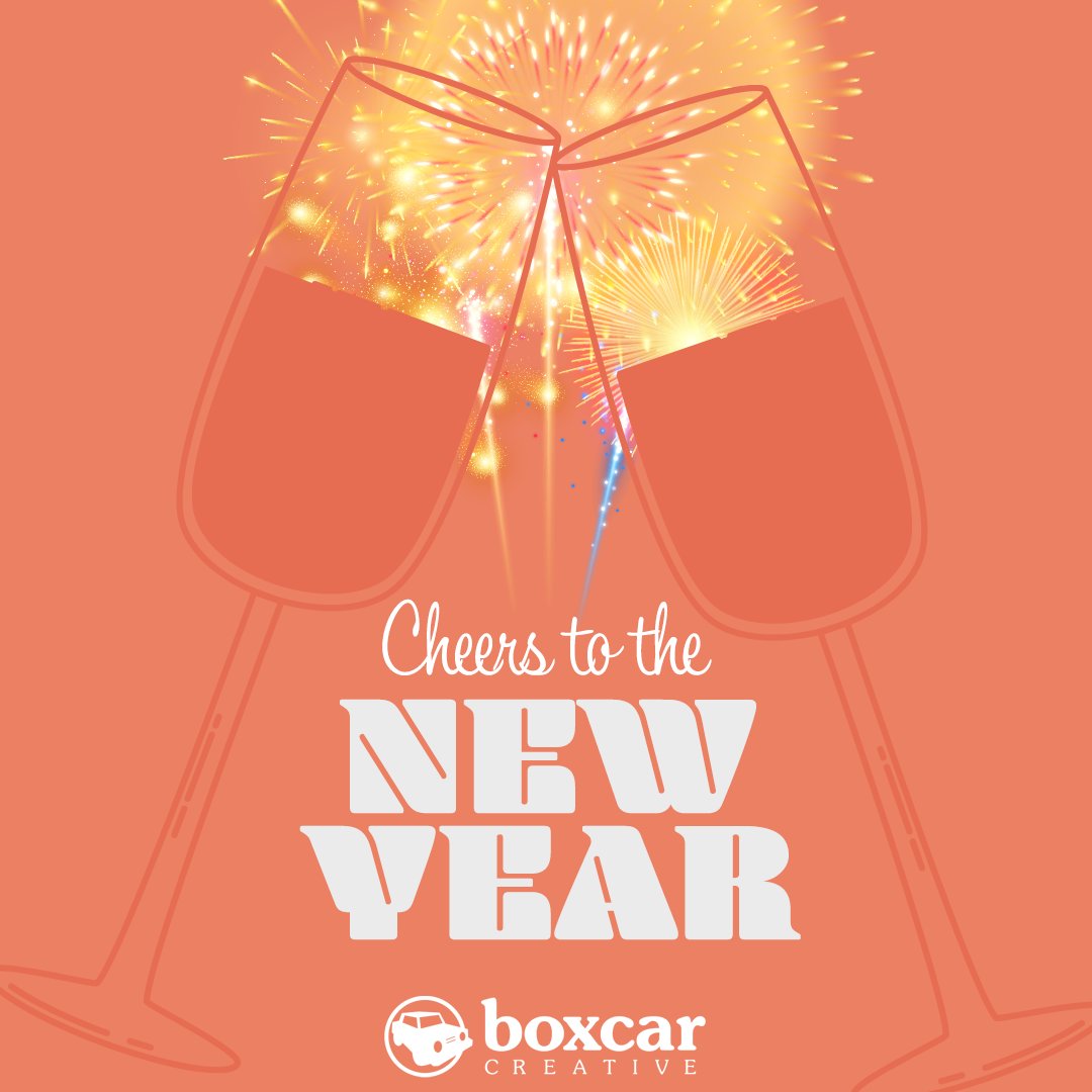 BoxcarCreative's tweet photo. Happy New Year from Boxcar Creative! If you’re like half of us, you’re going to celebrate the New Year with the Argentinians so you can be in bed at 9. That’s why we’re sharing our good wishes now. And if you’re like the other half, you’re already asleep. https://t.co/hInOH8sVwK