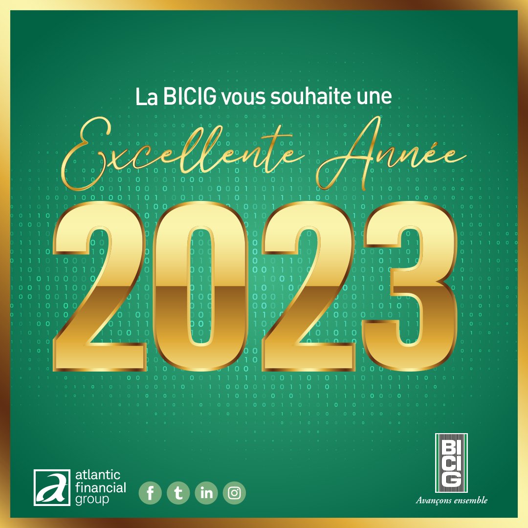 La BICIG vous souhaite une bonne et heureuse année 2023 et vous remercie pour votre confiance et votre fidélité.

Nous vous adressons nos meilleurs vœux de bonheur, de santé et de prospérité.

#BonneAnnee2023 #BicigGabon #AvanconsEnsemble
