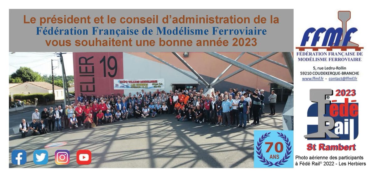 _FFMF's tweet photo. Le président et le conseil d’administration de la Fédération Française de Modélisme Ferroviaire vous souhaitent une bonne année 2023 https://t.co/Gh5G7hlGsj