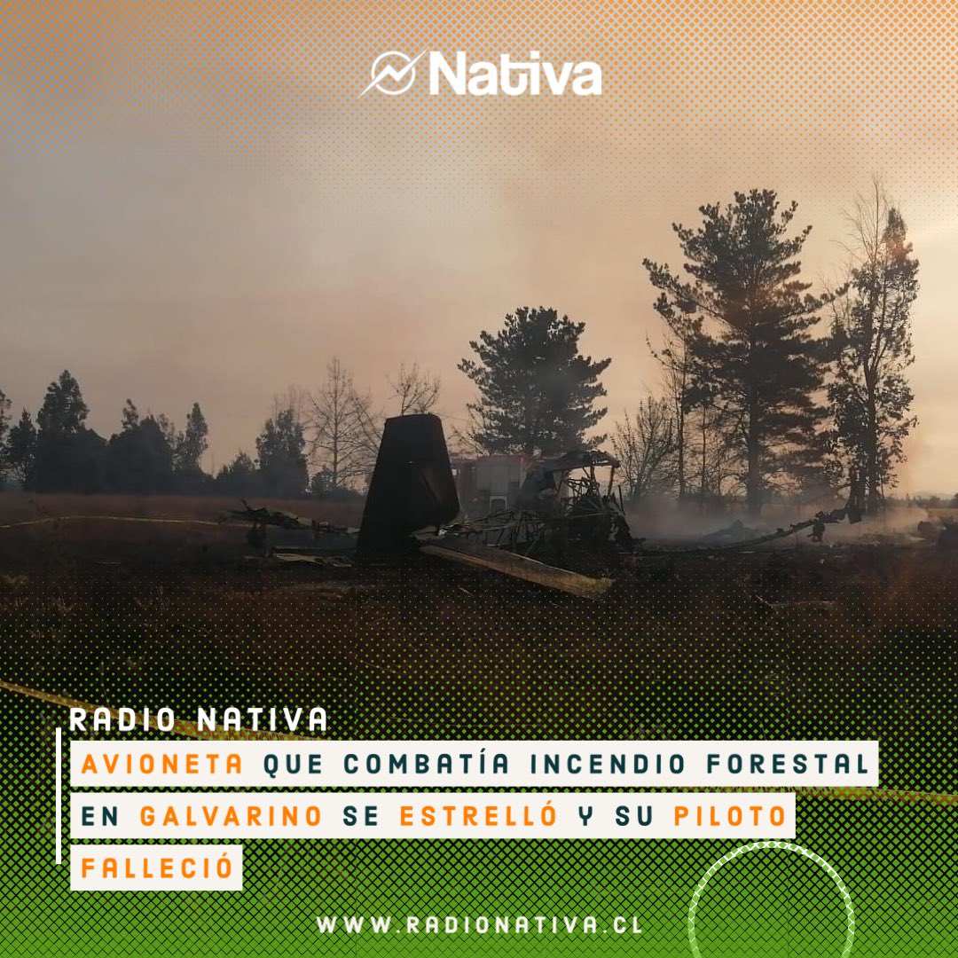 RadioNativaCl's tweet photo. 🔴[#UrgenteNativa] 📍[#GALVARINO] : Grave accidente en Galvarino del luchador contra incendios Luis Sevillano, piloto español del mini Cisterna AT de la empresa SAAMA. Hondo pesar por su muerte. Condolencias a su familia y compañeros de trabajo. https://t.co/Gy71tzwiVL