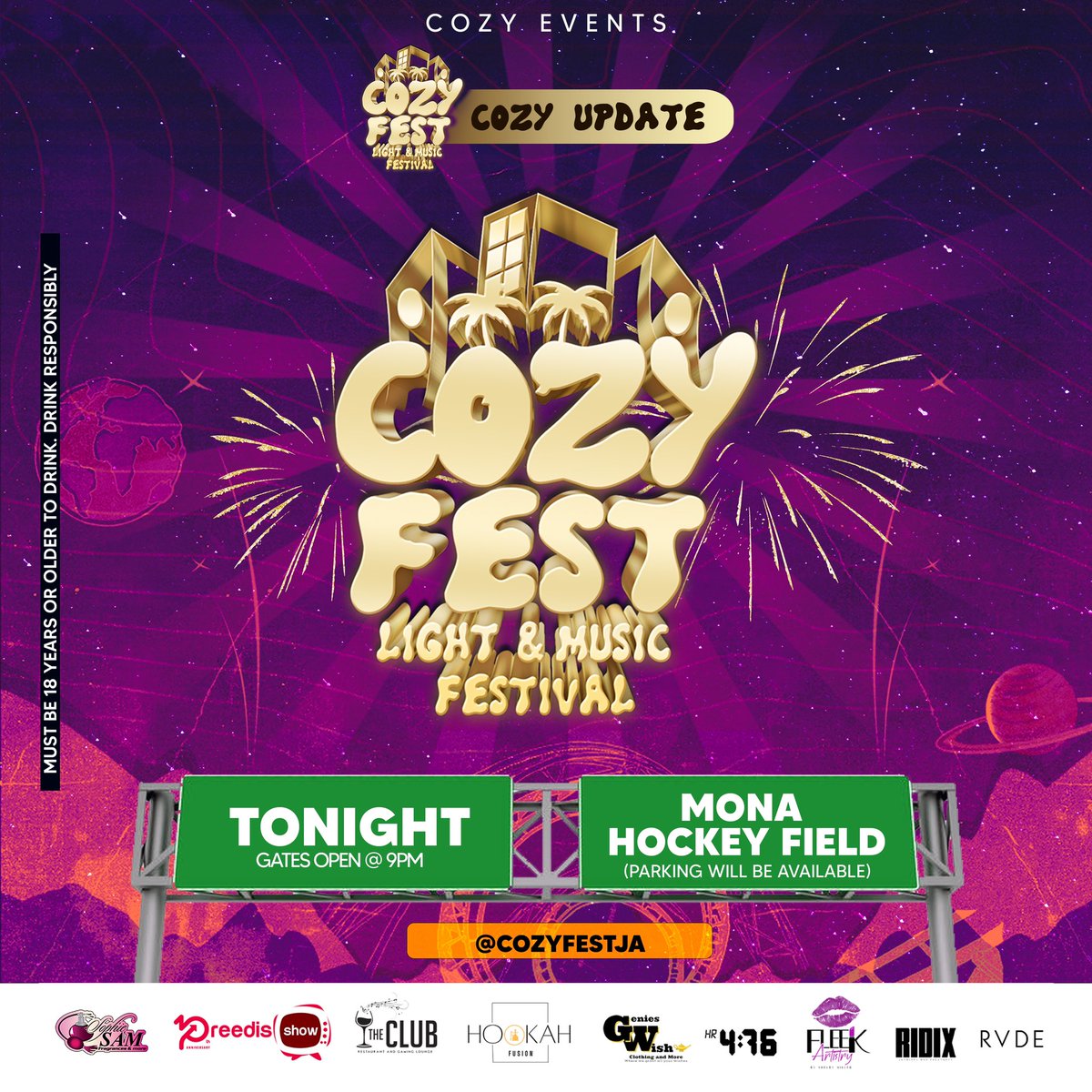 cozyfestja's tweet photo. Gates Open Tonight @9
🎫Admission:
$2,500 presold
$4,500 gate 🎟️Ladies 3-4-2 https://t.co/WjAmjEGxG6