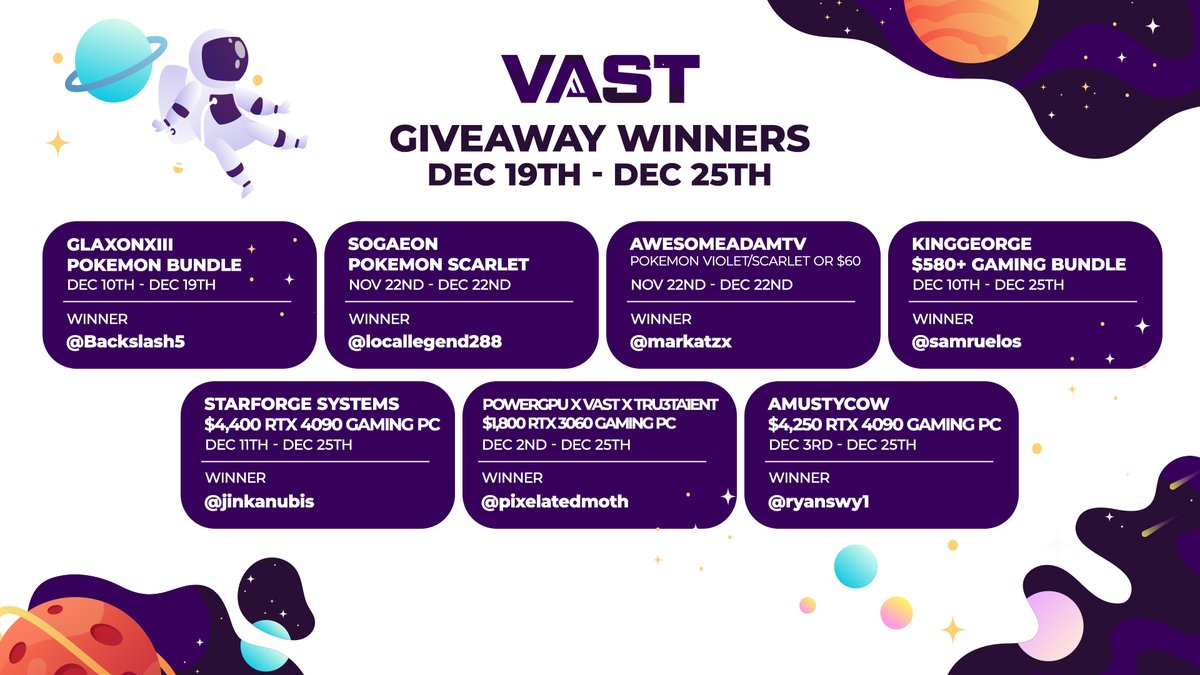 Vast on Twitter "WINNER WINNER CHICKEN DINNER!"