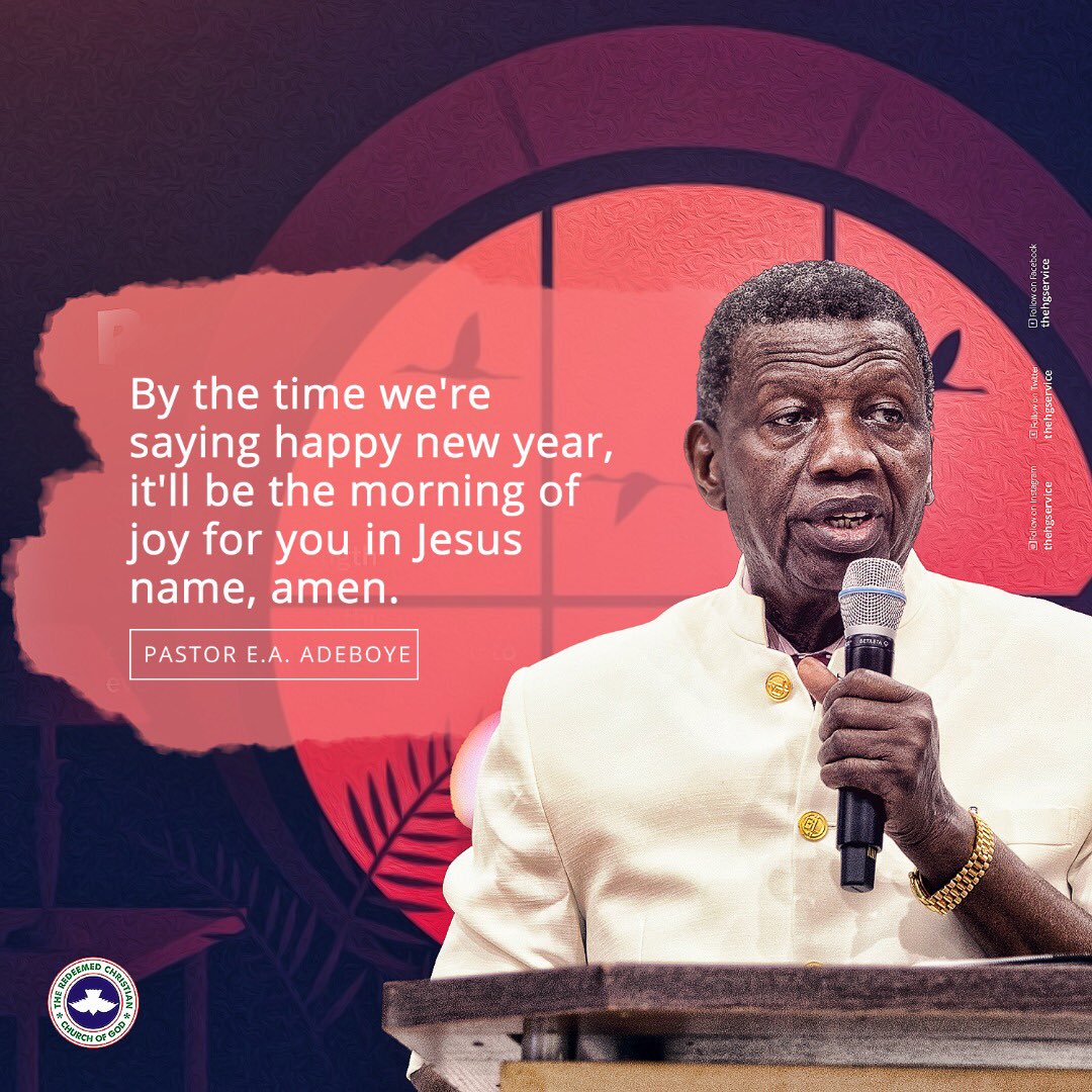 TheHGService's tweet photo. By the time we're saying happy new year, it'll be the morning of joy for you.

- Pastor Adeboye 

#RCCGCrossoverService
#CrossOverService https://t.co/w0ncR8QO4r