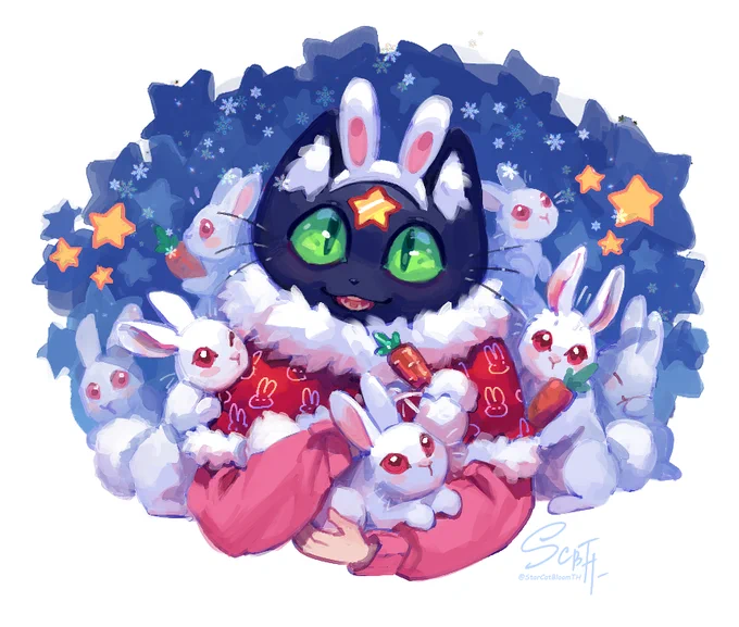 I know that I have already drawn a New Year's picture, but I still have strength left for the sketch. So why not.I wish all of us happiness, health and more money. Happy New Year 2023! Let's hope for a lucky rabbit. With the first sketch this year. May she warm us all. 