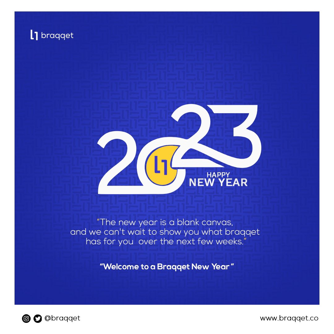 braqqet's tweet photo. Wishing everyone a happy and successful new year! 

We can’t wait to show you what we have cooked up for you.

Let's make 2023 a great one

Welcome to a Braqqet New Year. https://t.co/5AXdd6bAbW
