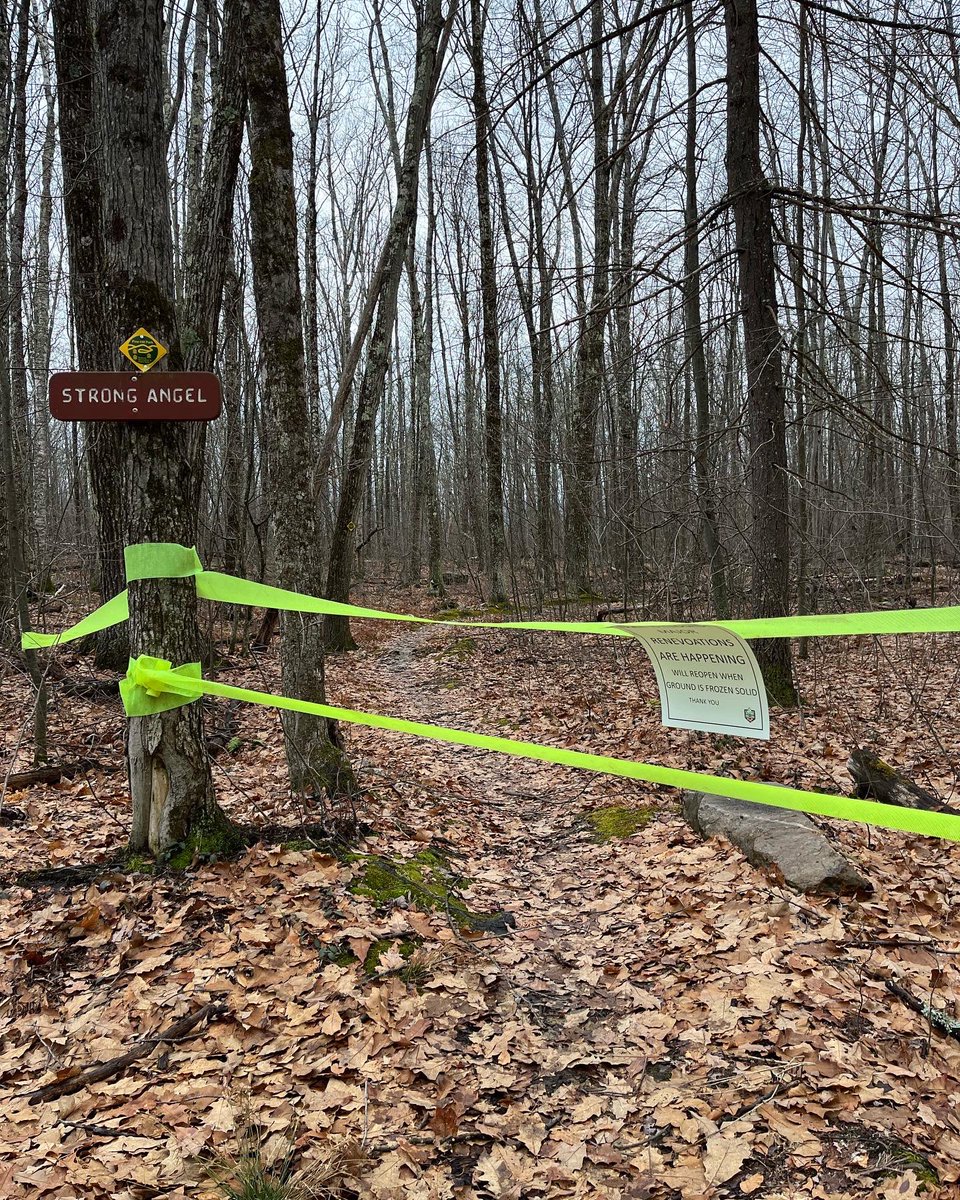 Upper Jersey Turnpike and Strong Angel are closed till everything freezes back up. Thank you for respecting trail closures.
