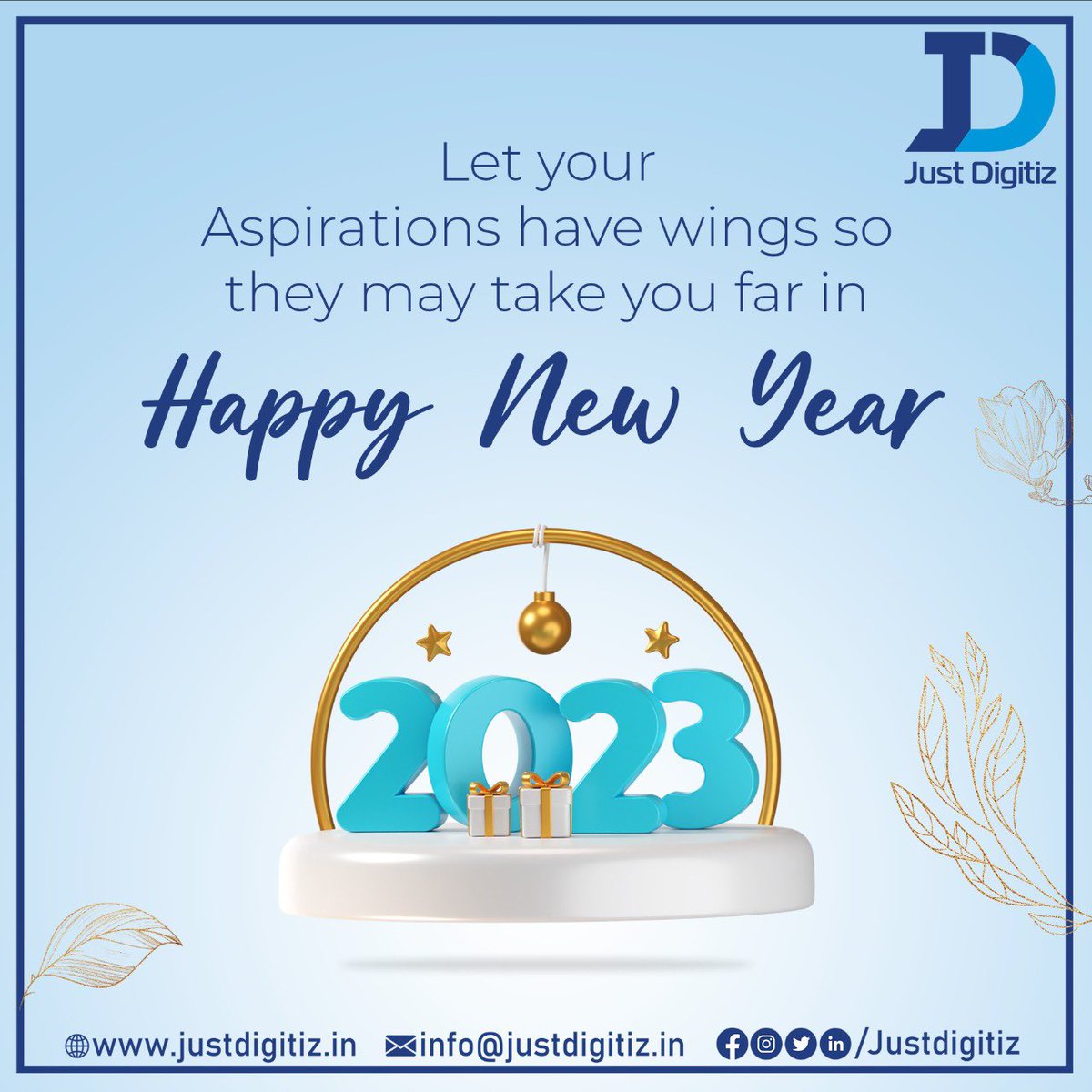 justdigitiz's tweet photo. Let your Aspirations have wings so they may take you far in Happy New Year -2023.

#newbeginnings #newyear2023 #happynewyear #digitalmarketing #advertising #branding #corporatefilms #tvcommercial #filmography #eventmanagement #googleads #websitedevelopment #websitedesign https://t.co/rKxbZI7JuQ