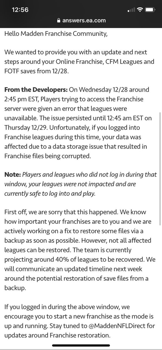 BengalYouTube's tweet photo. “Even though your previous league is destroyed and unsalvageable, We encourage you to start a new league because for a small period of time franchise works again yay!” 
Why would you? Who would start a new league at this point? How many game ruining bugs can we deal with in 23 https://t.co/R51dOMP4m2