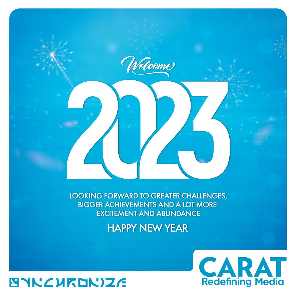 CaratPK's tweet photo. Synchronize Carat welcomes the year 2023 with open arms. Here's to achieving bigger goals and indulging in greater creative endeavours in the coming year.

#SynchronizeCarat #NewYear2023 https://t.co/vk1wqr2urs