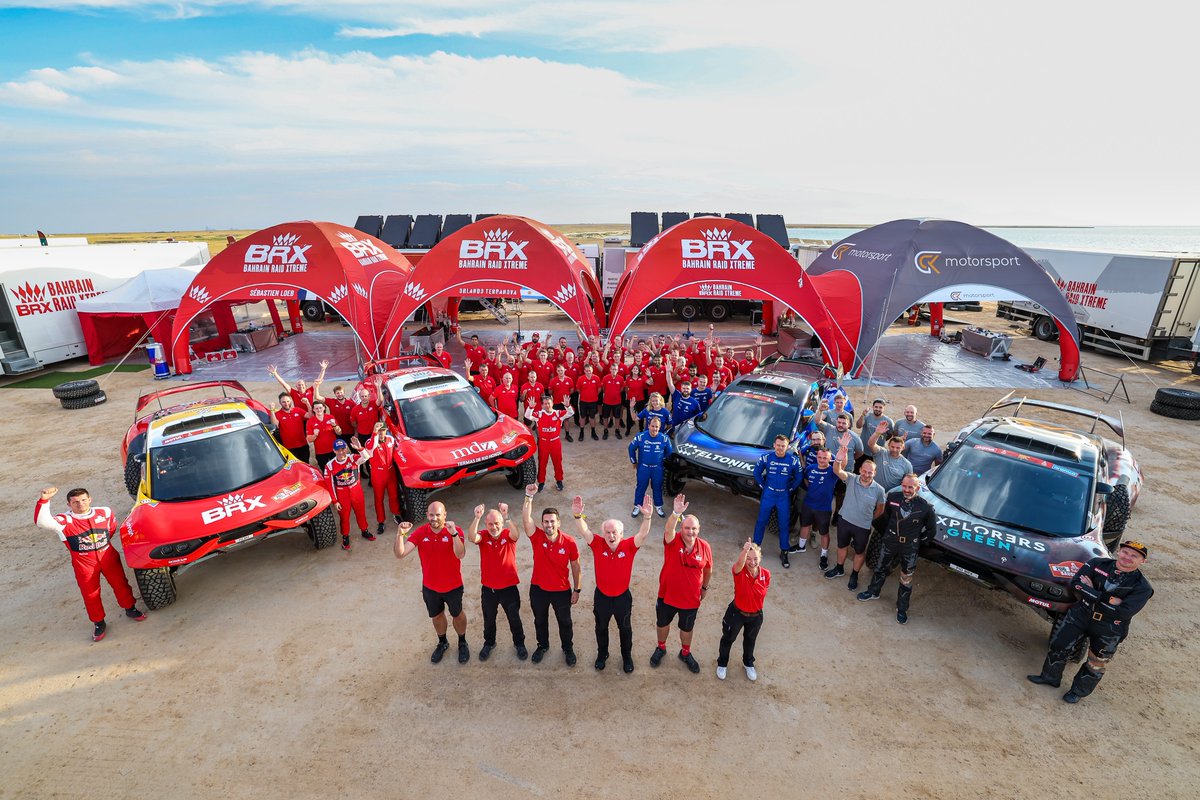 BRaidXtreme's tweet photo. Here we all are for Dakar 2023.

8,500 kilometres ahead
67 people.
27 vehicles.
14 nationalities.
4 @prodrive Hunter rally cars.

One goal.

#dakar2023 https://t.co/ahCNNJ0zsz